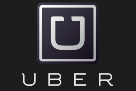 A black and white logo of the company uber.